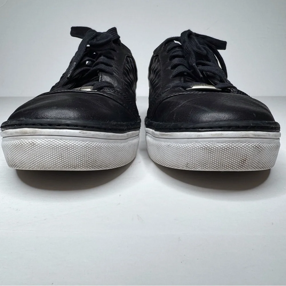 Mark Nason Fashion Sneakers Black Quilted Diamond Textured Leather Men’s US 11.5